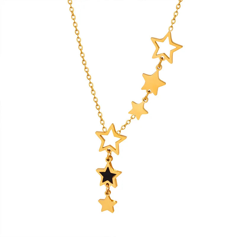Colar Estrela Celestial | Aço Inoxidável Banhado a Ouro 18k