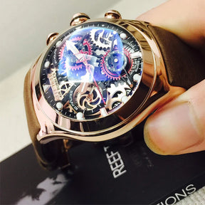Relógio Reef Tiger RT RGA792 - Cronógrafo Skeleton Premium Masculino