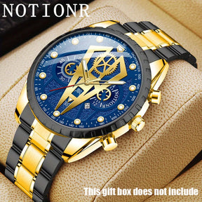 Relógio NOTIONR Executivo - Mostrador Azul-Dourado Premium