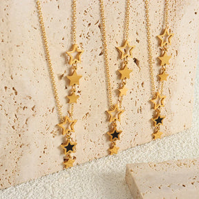 Colar Estrela Celestial | Aço Inoxidável Banhado a Ouro 18k