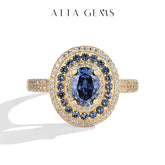 Anel Solitário Moissanita Azul 1.0CT