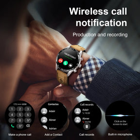 Smartwatch Militar LIGE GPS AMOLED Bluetooth À Prova D'água