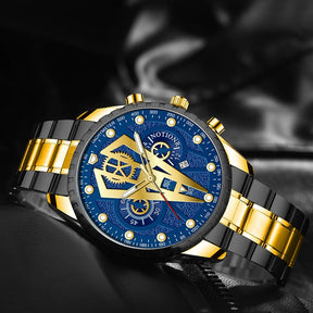 Relógio NOTIONR Executivo - Mostrador Azul-Dourado Premium