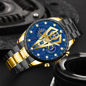 Relógio NOTIONR Executivo - Mostrador Azul-Dourado Premium