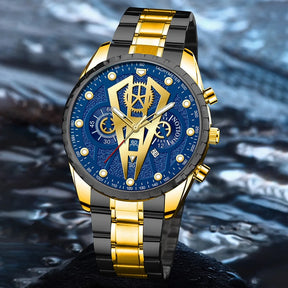 Relógio NOTIONR Executivo - Mostrador Azul-Dourado Premium