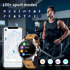 Smartwatch Militar LIGE GPS AMOLED Bluetooth À Prova D'água